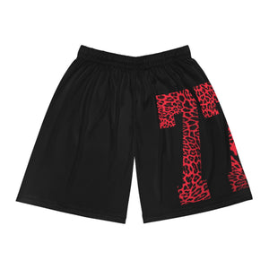 Yori sport 77 Basketball Shorts (black/red cheetah)