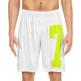 Yori sport 77 Basketball Shorts (white/safety green)