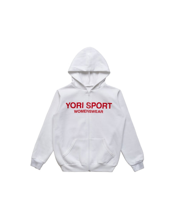 Yori sport womenswear zip-up (red text)